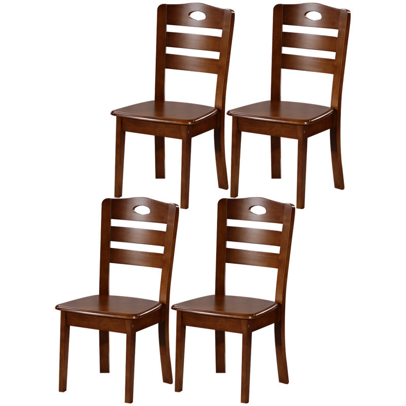 Traditional Style Oak Solid Wood Dining Chair Ladder Back Dining Chair Walnut 4 Piece Set Clearhalo ' kitchen&dining_furn' 'Dining Chairs' 'Dining Tables & Seating' 'dining_chair' 'furn' 'furn_dining_chair' 'Furniture' 'furniture_dining_chair' 'Kitchen & Dining Furniture' 'kitchen' 3541284