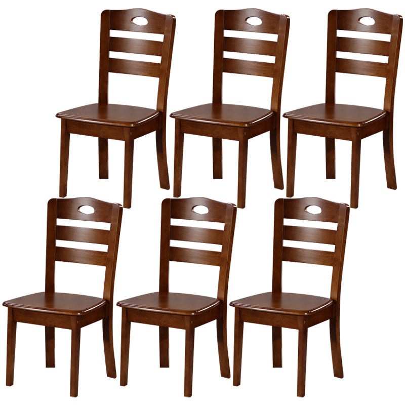 Traditional Style Oak Solid Wood Dining Chair Ladder Back Dining Chair Walnut 6 Piece Set Clearhalo ' kitchen&dining_furn' 'Dining Chairs' 'Dining Tables & Seating' 'dining_chair' 'furn' 'furn_dining_chair' 'Furniture' 'furniture_dining_chair' 'Kitchen & Dining Furniture' 'kitchen' 3541286