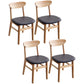 Modern Kitchen Opening Back Dining Side Chair Khaki Wood Dining Side Chair Natural Upholstered 4 Piece Set Clearhalo ' kitchen&dining_furn' 'Dining Chairs' 'Dining Tables & Seating' 'dining_chair' 'furn' 'furn_dining_chair' 'Furniture' 'furniture_dining_chair' 'Kitchen & Dining Furniture' 'kitchen' 3541289