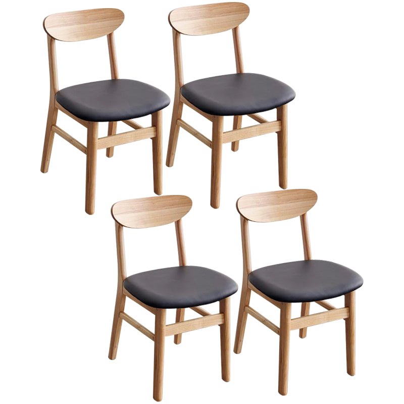 Modern Kitchen Opening Back Dining Side Chair Khaki Wood Dining Side Chair Natural Upholstered 4 Piece Set Clearhalo ' kitchen&dining_furn' 'Dining Chairs' 'Dining Tables & Seating' 'dining_chair' 'furn' 'furn_dining_chair' 'Furniture' 'furniture_dining_chair' 'Kitchen & Dining Furniture' 'kitchen' 3541289