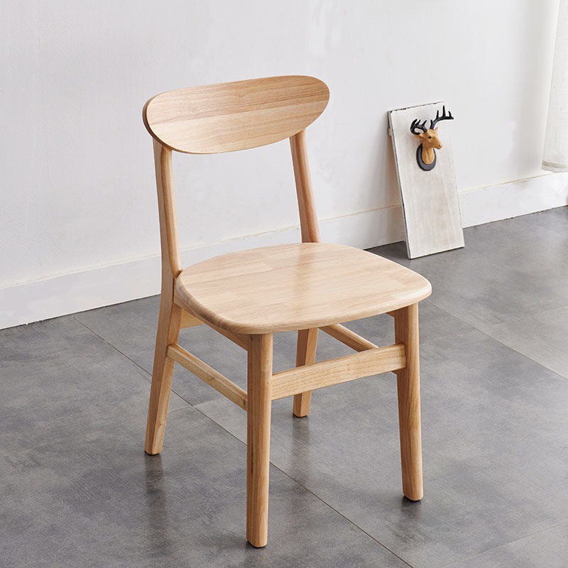 Modern Kitchen Opening Back Dining Side Chair Khaki Wood Dining Side Chair Clearhalo ' kitchen&dining_furn' 'Dining Chairs' 'Dining Tables & Seating' 'dining_chair' 'furn' 'furn_dining_chair' 'Furniture' 'furniture_dining_chair' 'Kitchen & Dining Furniture' 'kitchen' 3541290