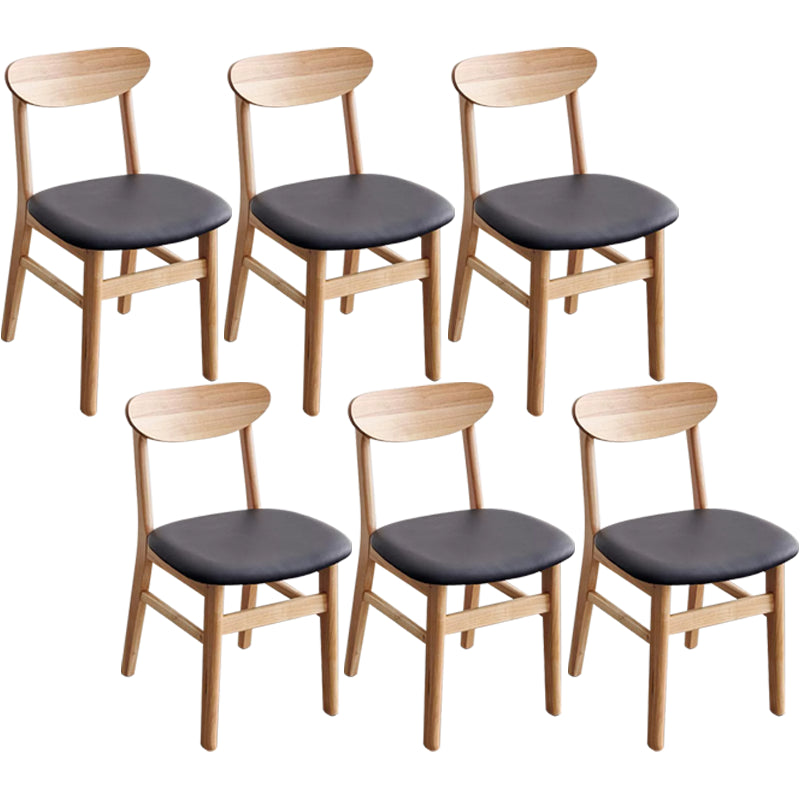 Modern Kitchen Opening Back Dining Side Chair Khaki Wood Dining Side Chair Natural Upholstered 6 Piece Set Clearhalo ' kitchen&dining_furn' 'Dining Chairs' 'Dining Tables & Seating' 'dining_chair' 'furn' 'furn_dining_chair' 'Furniture' 'furniture_dining_chair' 'Kitchen & Dining Furniture' 'kitchen' 3541292