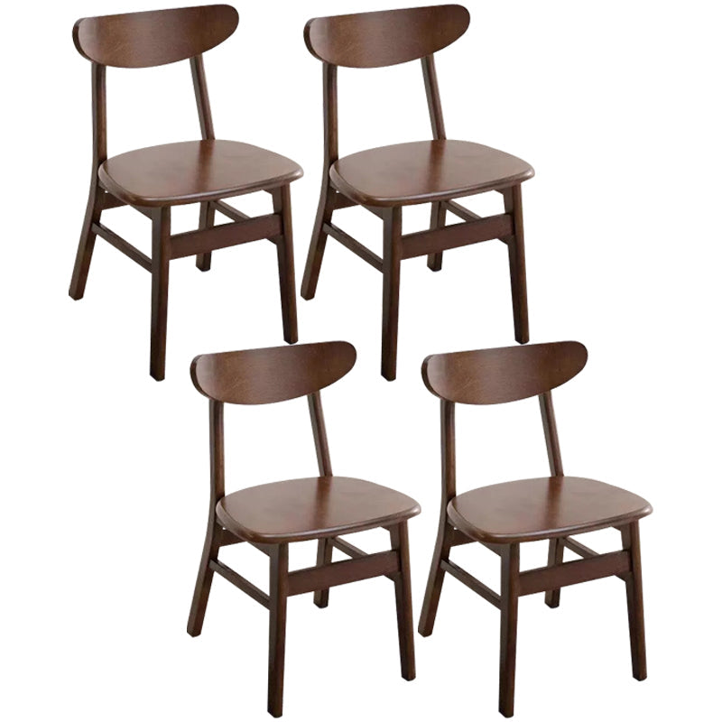 Modern Kitchen Opening Back Dining Side Chair Khaki Wood Dining Side Chair Walnut Wood 4 Piece Set Clearhalo ' kitchen&dining_furn' 'Dining Chairs' 'Dining Tables & Seating' 'dining_chair' 'furn' 'furn_dining_chair' 'Furniture' 'furniture_dining_chair' 'Kitchen & Dining Furniture' 'kitchen' 3541296