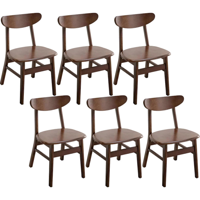 Modern Kitchen Opening Back Dining Side Chair Khaki Wood Dining Side Chair Walnut Wood 6 Piece Set Clearhalo ' kitchen&dining_furn' 'Dining Chairs' 'Dining Tables & Seating' 'dining_chair' 'furn' 'furn_dining_chair' 'Furniture' 'furniture_dining_chair' 'Kitchen & Dining Furniture' 'kitchen' 3541298
