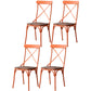Industrial Coffee Shop Metal Side Chair Black Cross Back Folding Chair Orange Wood 4 Piece Set Clearhalo ' kitchen&dining_furn' 'Dining Chairs' 'Dining Tables & Seating' 'dining_chair' 'furn' 'furn_dining_chair' 'Furniture' 'furniture_dining_chair' 'Kitchen & Dining Furniture' 'kitchen' 3541308