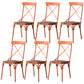 Industrial Coffee Shop Metal Side Chair Black Cross Back Folding Chair Orange Wood 6 Piece Set Clearhalo ' kitchen&dining_furn' 'Dining Chairs' 'Dining Tables & Seating' 'dining_chair' 'furn' 'furn_dining_chair' 'Furniture' 'furniture_dining_chair' 'Kitchen & Dining Furniture' 'kitchen' 3541310