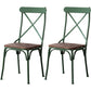 Industrial Coffee Shop Metal Side Chair Black Cross Back Folding Chair Blackish Green Wood 2 Piece Set Clearhalo ' kitchen&dining_furn' 'Dining Chairs' 'Dining Tables & Seating' 'dining_chair' 'furn' 'furn_dining_chair' 'Furniture' 'furniture_dining_chair' 'Kitchen & Dining Furniture' 'kitchen' 3541312