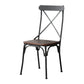 Industrial Coffee Shop Metal Side Chair Black Cross Back Folding Chair Clearhalo ' kitchen&dining_furn' 'Dining Chairs' 'Dining Tables & Seating' 'dining_chair' 'furn' 'furn_dining_chair' 'Furniture' 'furniture_dining_chair' 'Kitchen & Dining Furniture' 'kitchen' 3541313