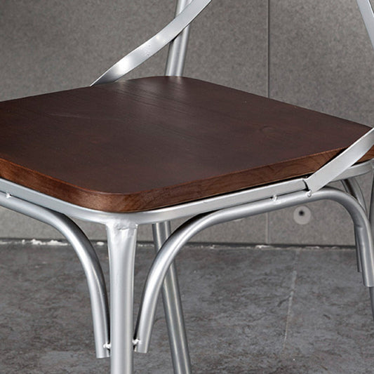 Industrial Coffee Shop Metal Side Chair Black Cross Back Folding Chair Clearhalo ' kitchen&dining_furn' 'Dining Chairs' 'Dining Tables & Seating' 'dining_chair' 'furn' 'furn_dining_chair' 'Furniture' 'furniture_dining_chair' 'Kitchen & Dining Furniture' 'kitchen' 3541316