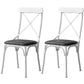 Industrial Coffee Shop Metal Side Chair Black Cross Back Folding Chair White Leather 2 Piece Set Clearhalo ' kitchen&dining_furn' 'Dining Chairs' 'Dining Tables & Seating' 'dining_chair' 'furn' 'furn_dining_chair' 'Furniture' 'furniture_dining_chair' 'Kitchen & Dining Furniture' 'kitchen' 3541323