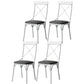 Industrial Coffee Shop Metal Side Chair Black Cross Back Folding Chair White Leather 4 Piece Set Clearhalo ' kitchen&dining_furn' 'Dining Chairs' 'Dining Tables & Seating' 'dining_chair' 'furn' 'furn_dining_chair' 'Furniture' 'furniture_dining_chair' 'Kitchen & Dining Furniture' 'kitchen' 3541325