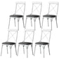 Industrial Coffee Shop Metal Side Chair Black Cross Back Folding Chair White Leather 6 Piece Set Clearhalo ' kitchen&dining_furn' 'Dining Chairs' 'Dining Tables & Seating' 'dining_chair' 'furn' 'furn_dining_chair' 'Furniture' 'furniture_dining_chair' 'Kitchen & Dining Furniture' 'kitchen' 3541328