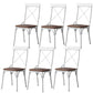 Industrial Coffee Shop Metal Side Chair Black Cross Back Folding Chair White Wood 6 Piece Set Clearhalo ' kitchen&dining_furn' 'Dining Chairs' 'Dining Tables & Seating' 'dining_chair' 'furn' 'furn_dining_chair' 'Furniture' 'furniture_dining_chair' 'Kitchen & Dining Furniture' 'kitchen' 3541332
