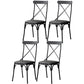 Industrial Coffee Shop Metal Side Chair Black Cross Back Folding Chair Black Leather 4 Piece Set Clearhalo ' kitchen&dining_furn' 'Dining Chairs' 'Dining Tables & Seating' 'dining_chair' 'furn' 'furn_dining_chair' 'Furniture' 'furniture_dining_chair' 'Kitchen & Dining Furniture' 'kitchen' 3541334