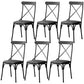 Industrial Coffee Shop Metal Side Chair Black Cross Back Folding Chair Black Leather 6 Piece Set Clearhalo ' kitchen&dining_furn' 'Dining Chairs' 'Dining Tables & Seating' 'dining_chair' 'furn' 'furn_dining_chair' 'Furniture' 'furniture_dining_chair' 'Kitchen & Dining Furniture' 'kitchen' 3541335