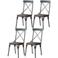 Industrial Coffee Shop Metal Side Chair Black Cross Back Folding Chair Black Wood 4 Piece Set Clearhalo ' kitchen&dining_furn' 'Dining Chairs' 'Dining Tables & Seating' 'dining_chair' 'furn' 'furn_dining_chair' 'Furniture' 'furniture_dining_chair' 'Kitchen & Dining Furniture' 'kitchen' 3541337