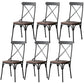 Industrial Coffee Shop Metal Side Chair Black Cross Back Folding Chair Black Wood 6 Piece Set Clearhalo ' kitchen&dining_furn' 'Dining Chairs' 'Dining Tables & Seating' 'dining_chair' 'furn' 'furn_dining_chair' 'Furniture' 'furniture_dining_chair' 'Kitchen & Dining Furniture' 'kitchen' 3541338