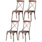 Industrial Coffee Shop Metal Side Chair Black Cross Back Folding Chair Brown Wood 4 Piece Set Clearhalo ' kitchen&dining_furn' 'Dining Chairs' 'Dining Tables & Seating' 'dining_chair' 'furn' 'furn_dining_chair' 'Furniture' 'furniture_dining_chair' 'Kitchen & Dining Furniture' 'kitchen' 3541340