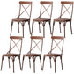 Industrial Coffee Shop Metal Side Chair Black Cross Back Folding Chair Brown Wood 6 Piece Set Clearhalo ' kitchen&dining_furn' 'Dining Chairs' 'Dining Tables & Seating' 'dining_chair' 'furn' 'furn_dining_chair' 'Furniture' 'furniture_dining_chair' 'Kitchen & Dining Furniture' 'kitchen' 3541341