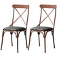 Industrial Coffee Shop Metal Side Chair Black Cross Back Folding Chair Brown Leather 2 Piece Set Clearhalo ' kitchen&dining_furn' 'Dining Chairs' 'Dining Tables & Seating' 'dining_chair' 'furn' 'furn_dining_chair' 'Furniture' 'furniture_dining_chair' 'Kitchen & Dining Furniture' 'kitchen' 3541342