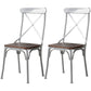 Industrial Coffee Shop Metal Side Chair Black Cross Back Folding Chair Silver Wood 2 Piece Set Clearhalo ' kitchen&dining_furn' 'Dining Chairs' 'Dining Tables & Seating' 'dining_chair' 'furn' 'furn_dining_chair' 'Furniture' 'furniture_dining_chair' 'Kitchen & Dining Furniture' 'kitchen' 3541345