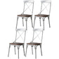 Industrial Coffee Shop Metal Side Chair Black Cross Back Folding Chair Silver Wood 4 Piece Set Clearhalo ' kitchen&dining_furn' 'Dining Chairs' 'Dining Tables & Seating' 'dining_chair' 'furn' 'furn_dining_chair' 'Furniture' 'furniture_dining_chair' 'Kitchen & Dining Furniture' 'kitchen' 3541346