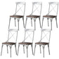 Industrial Coffee Shop Metal Side Chair Black Cross Back Folding Chair Silver Wood 6 Piece Set Clearhalo ' kitchen&dining_furn' 'Dining Chairs' 'Dining Tables & Seating' 'dining_chair' 'furn' 'furn_dining_chair' 'Furniture' 'furniture_dining_chair' 'Kitchen & Dining Furniture' 'kitchen' 3541347