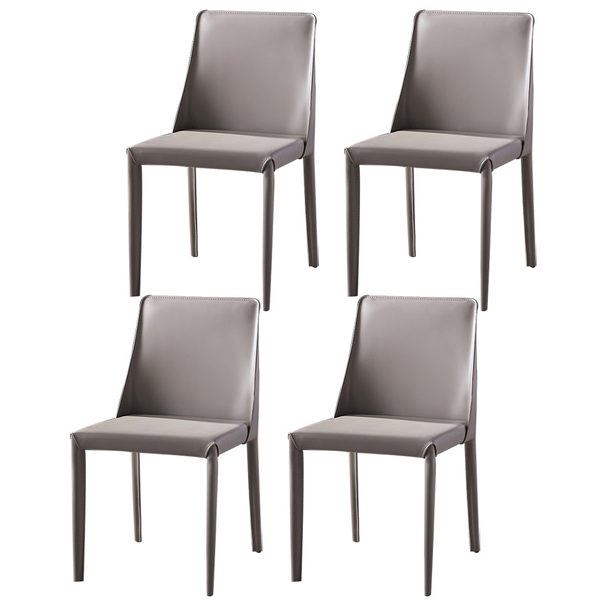 Modern Saddle Chair with Metal Base 32"H Leather Dining Chair for Restaurant Grey 4 Piece Set Clearhalo ' kitchen&dining_furn' 'Dining Chairs' 'Dining Tables & Seating' 'dining_chair' 'furn' 'furn_dining_chair' 'Furniture' 'furniture_dining_chair' 'Kitchen & Dining Furniture' 'kitchen' 3541357