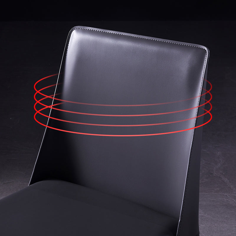 Modern Saddle Chair with Metal Base 32"H Leather Dining Chair for Restaurant Clearhalo ' kitchen&dining_furn' 'Dining Chairs' 'Dining Tables & Seating' 'dining_chair' 'furn' 'furn_dining_chair' 'Furniture' 'furniture_dining_chair' 'Kitchen & Dining Furniture' 'kitchen' 3541358