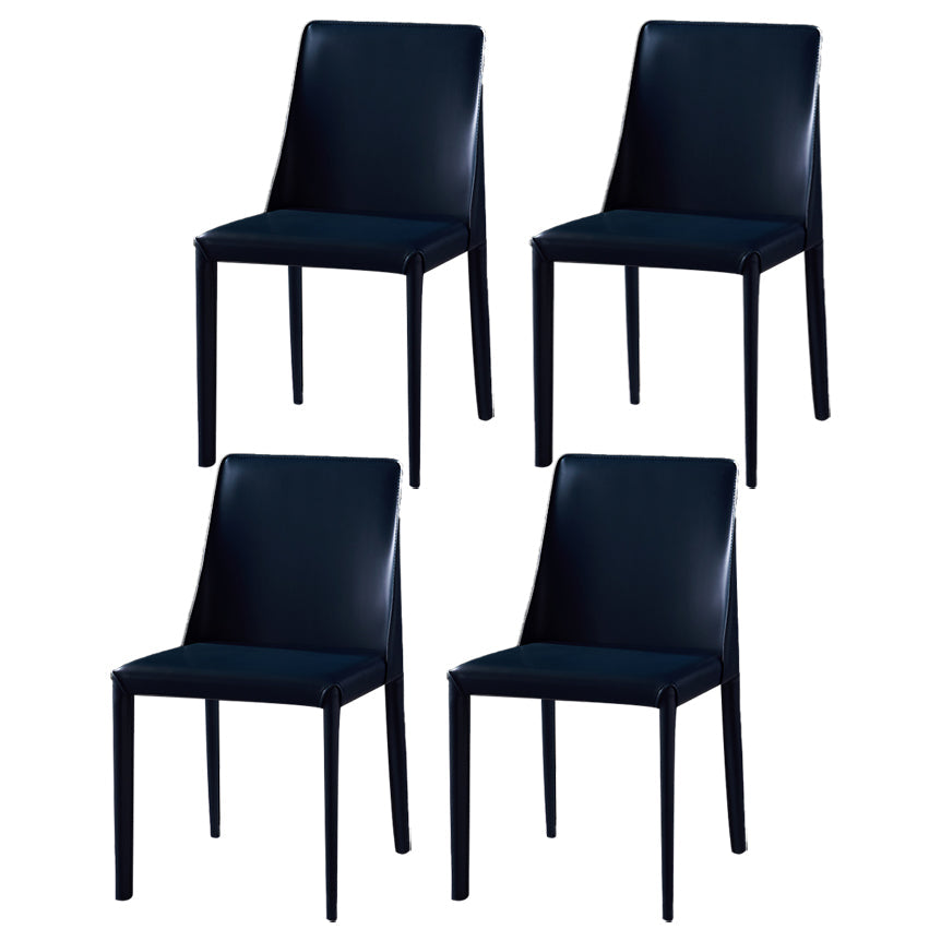 Modern Saddle Chair with Metal Base 32"H Leather Dining Chair for Restaurant Blue 4 Piece Set Clearhalo ' kitchen&dining_furn' 'Dining Chairs' 'Dining Tables & Seating' 'dining_chair' 'furn' 'furn_dining_chair' 'Furniture' 'furniture_dining_chair' 'Kitchen & Dining Furniture' 'kitchen' 3541362