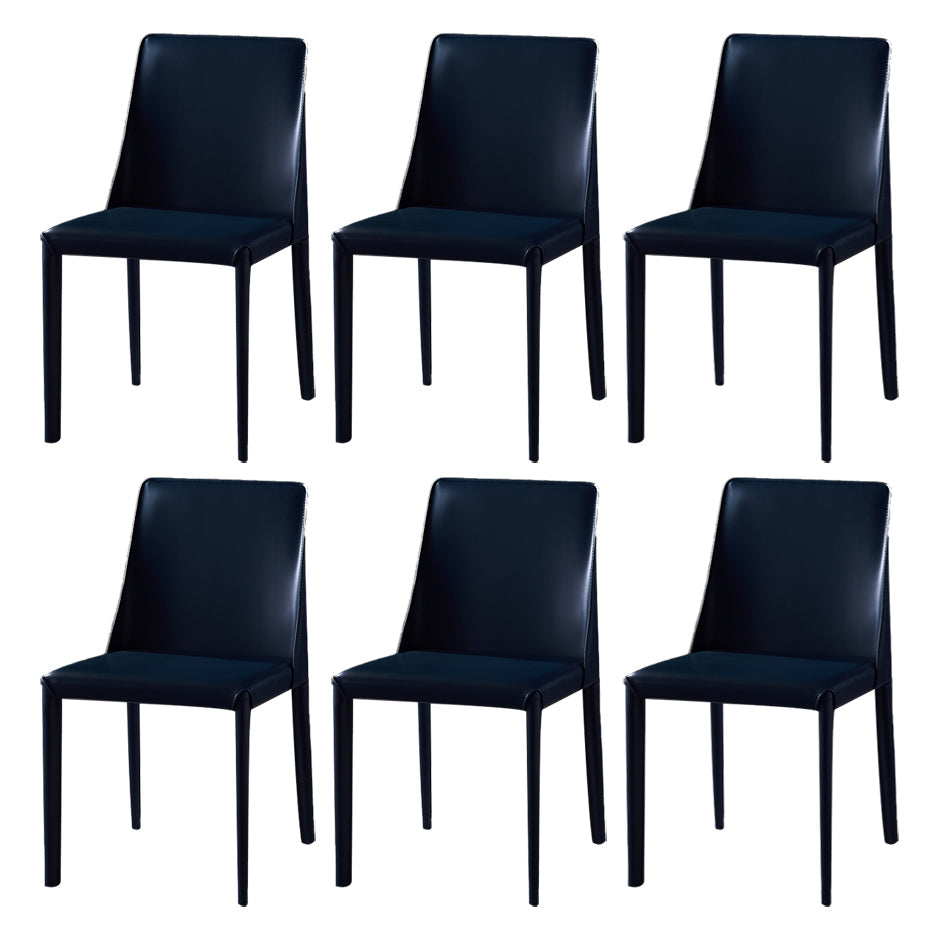 Modern Saddle Chair with Metal Base 32"H Leather Dining Chair for Restaurant Blue 6 Piece Set Clearhalo ' kitchen&dining_furn' 'Dining Chairs' 'Dining Tables & Seating' 'dining_chair' 'furn' 'furn_dining_chair' 'Furniture' 'furniture_dining_chair' 'Kitchen & Dining Furniture' 'kitchen' 3541364