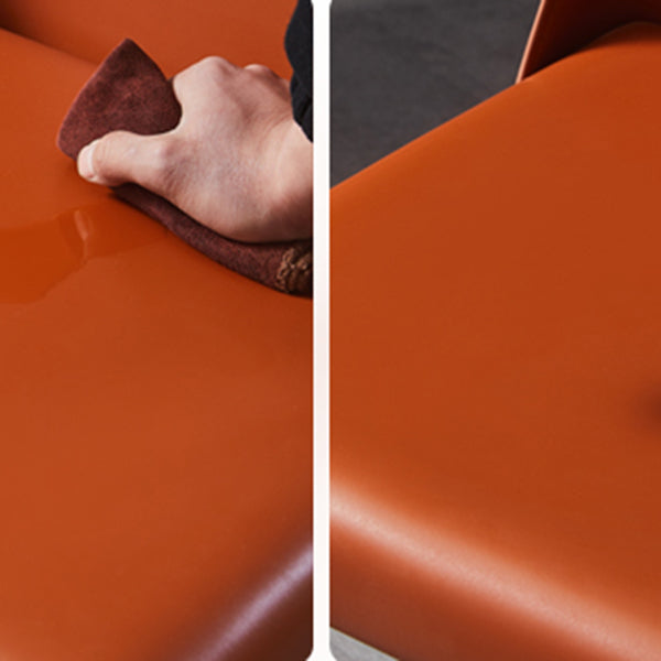 Modern Saddle Chair with Metal Base 32"H Leather Dining Chair for Restaurant Clearhalo ' kitchen&dining_furn' 'Dining Chairs' 'Dining Tables & Seating' 'dining_chair' 'furn' 'furn_dining_chair' 'Furniture' 'furniture_dining_chair' 'Kitchen & Dining Furniture' 'kitchen' 3541365