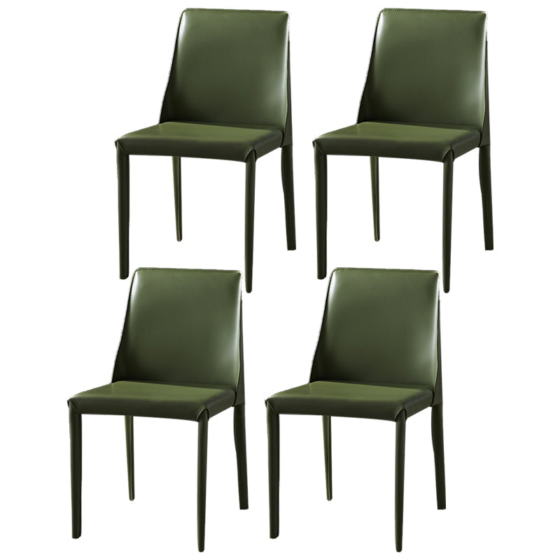 Modern Saddle Chair with Metal Base 32"H Leather Dining Chair for Restaurant Green 4 Piece Set Clearhalo ' kitchen&dining_furn' 'Dining Chairs' 'Dining Tables & Seating' 'dining_chair' 'furn' 'furn_dining_chair' 'Furniture' 'furniture_dining_chair' 'Kitchen & Dining Furniture' 'kitchen' 3541368