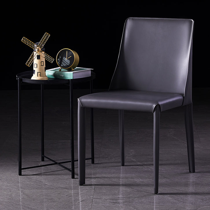 Modern Saddle Chair with Metal Base 32"H Leather Dining Chair for Restaurant Clearhalo ' kitchen&dining_furn' 'Dining Chairs' 'Dining Tables & Seating' 'dining_chair' 'furn' 'furn_dining_chair' 'Furniture' 'furniture_dining_chair' 'Kitchen & Dining Furniture' 'kitchen' 3541369