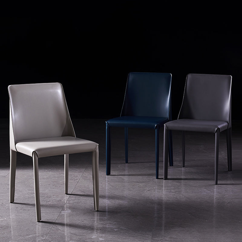 Modern Saddle Chair with Metal Base 32"H Leather Dining Chair for Restaurant Clearhalo ' kitchen&dining_furn' 'Dining Chairs' 'Dining Tables & Seating' 'dining_chair' 'furn' 'furn_dining_chair' 'Furniture' 'furniture_dining_chair' 'Kitchen & Dining Furniture' 'kitchen' 3541371