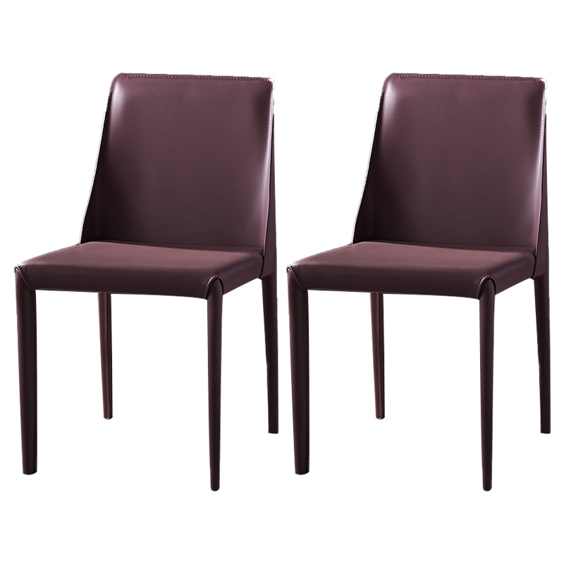 Modern Saddle Chair with Metal Base 32"H Leather Dining Chair for Restaurant Purple 2 Piece Set Clearhalo ' kitchen&dining_furn' 'Dining Chairs' 'Dining Tables & Seating' 'dining_chair' 'furn' 'furn_dining_chair' 'Furniture' 'furniture_dining_chair' 'Kitchen & Dining Furniture' 'kitchen' 3541372