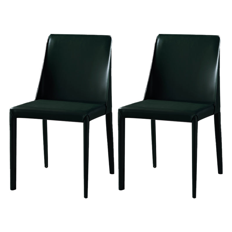 Modern Saddle Chair with Metal Base 32"H Leather Dining Chair for Restaurant Blackish Green 2 Piece Set Clearhalo ' kitchen&dining_furn' 'Dining Chairs' 'Dining Tables & Seating' 'dining_chair' 'furn' 'furn_dining_chair' 'Furniture' 'furniture_dining_chair' 'Kitchen & Dining Furniture' 'kitchen' 3541375