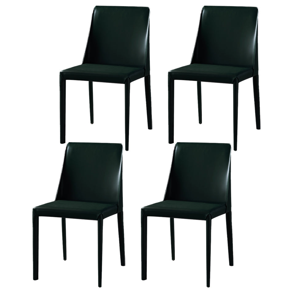 Modern Saddle Chair with Metal Base 32"H Leather Dining Chair for Restaurant Blackish Green 4 Piece Set Clearhalo ' kitchen&dining_furn' 'Dining Chairs' 'Dining Tables & Seating' 'dining_chair' 'furn' 'furn_dining_chair' 'Furniture' 'furniture_dining_chair' 'Kitchen & Dining Furniture' 'kitchen' 3541376