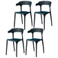 Glam Plastic Side Chair Matte Finish Open Back Dining Chair for Dinning Room Black 4 Piece Set Clearhalo ' kitchen&dining_furn' 'Dining Chairs' 'Dining Tables & Seating' 'dining_chair' 'furn' 'furn_dining_chair' 'Furniture' 'furniture_dining_chair' 'Kitchen & Dining Furniture' 'kitchen' 3541379
