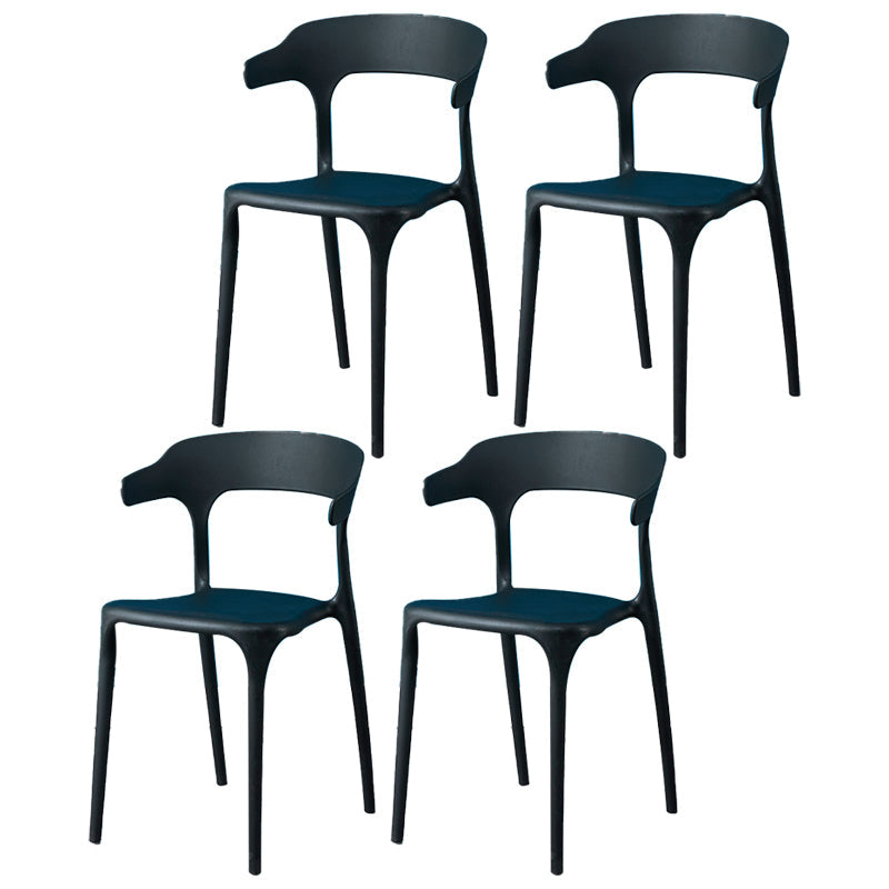 Glam Plastic Side Chair Matte Finish Open Back Dining Chair for Dinning Room Black 4 Piece Set Clearhalo ' kitchen&dining_furn' 'Dining Chairs' 'Dining Tables & Seating' 'dining_chair' 'furn' 'furn_dining_chair' 'Furniture' 'furniture_dining_chair' 'Kitchen & Dining Furniture' 'kitchen' 3541379
