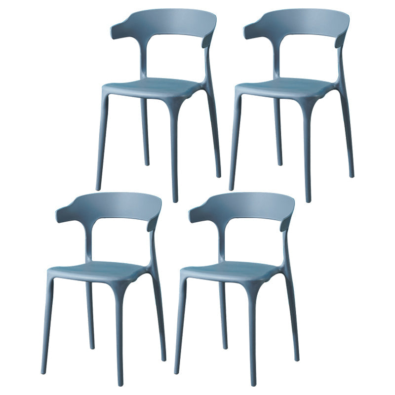 Glam Plastic Side Chair Matte Finish Open Back Dining Chair for Dinning Room Grey 4 Piece Set Clearhalo ' kitchen&dining_furn' 'Dining Chairs' 'Dining Tables & Seating' 'dining_chair' 'furn' 'furn_dining_chair' 'Furniture' 'furniture_dining_chair' 'Kitchen & Dining Furniture' 'kitchen' 3541382