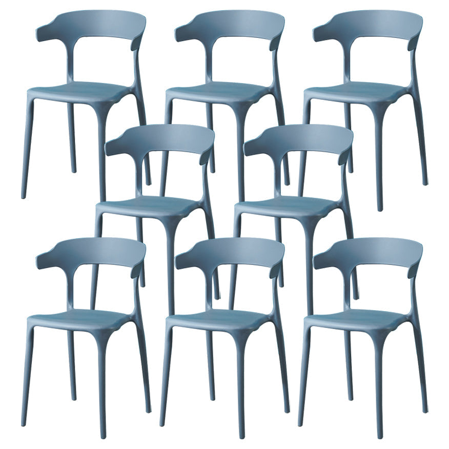 Glam Plastic Side Chair Matte Finish Open Back Dining Chair for Dinning Room Grey 8 Piece Set Clearhalo ' kitchen&dining_furn' 'Dining Chairs' 'Dining Tables & Seating' 'dining_chair' 'furn' 'furn_dining_chair' 'Furniture' 'furniture_dining_chair' 'Kitchen & Dining Furniture' 'kitchen' 3541384