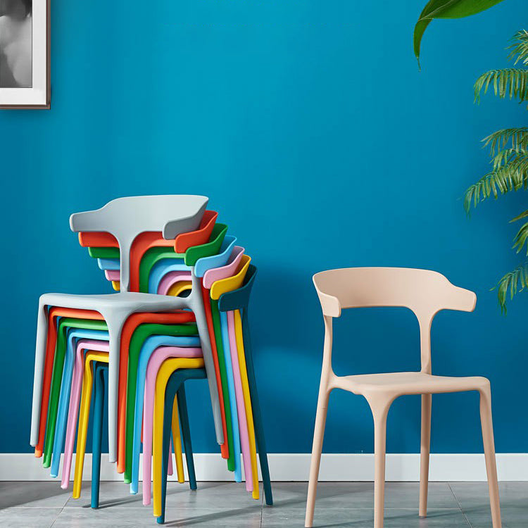 Glam Plastic Side Chair Matte Finish Open Back Dining Chair for Dinning Room Clearhalo ' kitchen&dining_furn' 'Dining Chairs' 'Dining Tables & Seating' 'dining_chair' 'furn' 'furn_dining_chair' 'Furniture' 'furniture_dining_chair' 'Kitchen & Dining Furniture' 'kitchen' 3541385