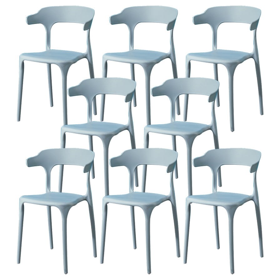 Glam Plastic Side Chair Matte Finish Open Back Dining Chair for Dinning Room Light Gray 8 Piece Set Clearhalo ' kitchen&dining_furn' 'Dining Chairs' 'Dining Tables & Seating' 'dining_chair' 'furn' 'furn_dining_chair' 'Furniture' 'furniture_dining_chair' 'Kitchen & Dining Furniture' 'kitchen' 3541388
