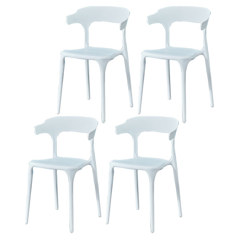 Glam Plastic Side Chair Matte Finish Open Back Dining Chair for Dinning Room White 4 Piece Set Clearhalo ' kitchen&dining_furn' 'Dining Chairs' 'Dining Tables & Seating' 'dining_chair' 'furn' 'furn_dining_chair' 'Furniture' 'furniture_dining_chair' 'Kitchen & Dining Furniture' 'kitchen' 3541390