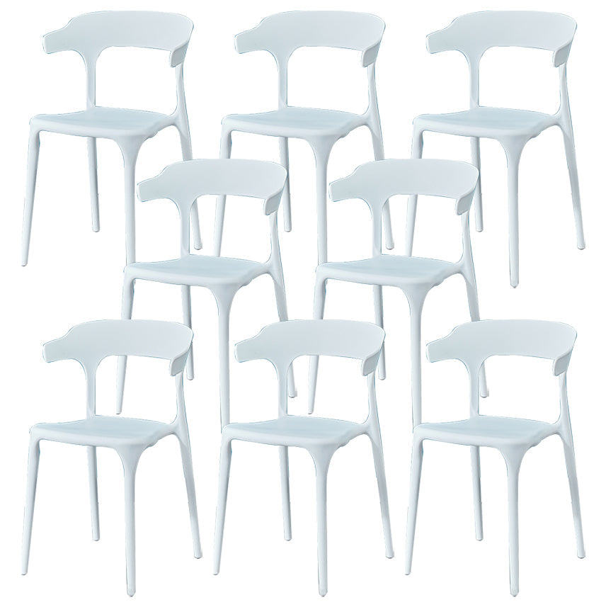 Glam Plastic Side Chair Matte Finish Open Back Dining Chair for Dinning Room White 8 Piece Set Clearhalo ' kitchen&dining_furn' 'Dining Chairs' 'Dining Tables & Seating' 'dining_chair' 'furn' 'furn_dining_chair' 'Furniture' 'furniture_dining_chair' 'Kitchen & Dining Furniture' 'kitchen' 3541392