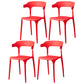 Glam Plastic Side Chair Matte Finish Open Back Dining Chair for Dinning Room Red 4 Piece Set Clearhalo ' kitchen&dining_furn' 'Dining Chairs' 'Dining Tables & Seating' 'dining_chair' 'furn' 'furn_dining_chair' 'Furniture' 'furniture_dining_chair' 'Kitchen & Dining Furniture' 'kitchen' 3541394