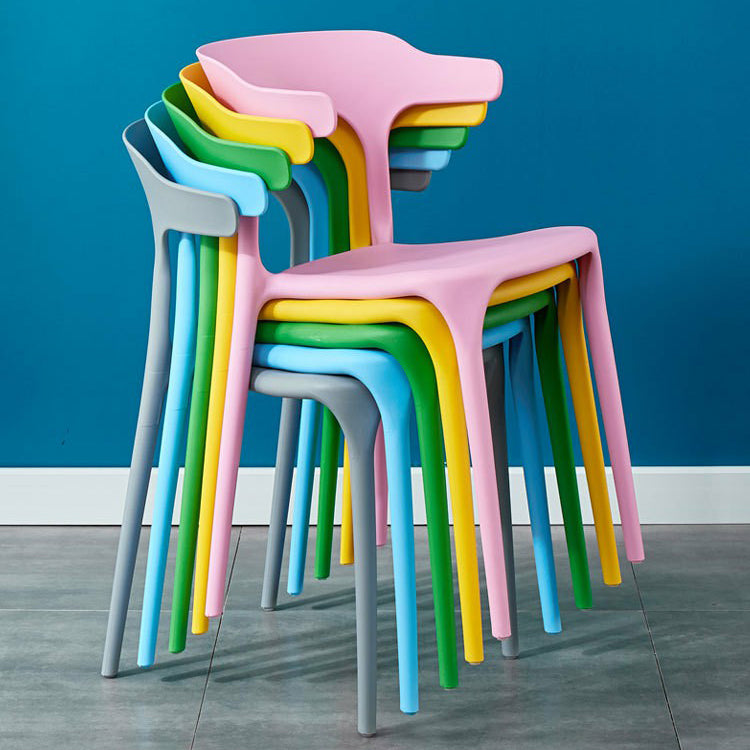 Glam Plastic Side Chair Matte Finish Open Back Dining Chair for Dinning Room Clearhalo ' kitchen&dining_furn' 'Dining Chairs' 'Dining Tables & Seating' 'dining_chair' 'furn' 'furn_dining_chair' 'Furniture' 'furniture_dining_chair' 'Kitchen & Dining Furniture' 'kitchen' 3541395