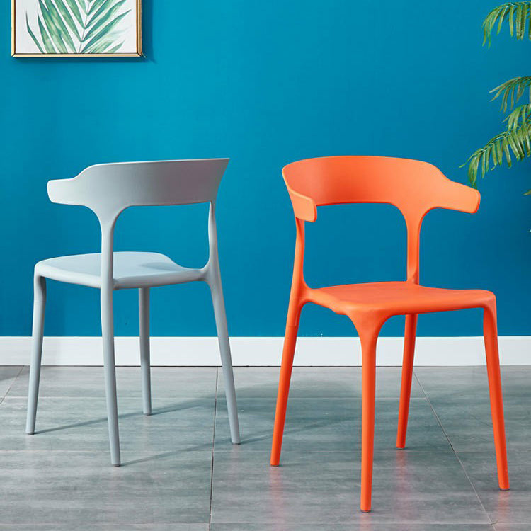 Glam Plastic Side Chair Matte Finish Open Back Dining Chair for Dinning Room Clearhalo ' kitchen&dining_furn' 'Dining Chairs' 'Dining Tables & Seating' 'dining_chair' 'furn' 'furn_dining_chair' 'Furniture' 'furniture_dining_chair' 'Kitchen & Dining Furniture' 'kitchen' 3541398