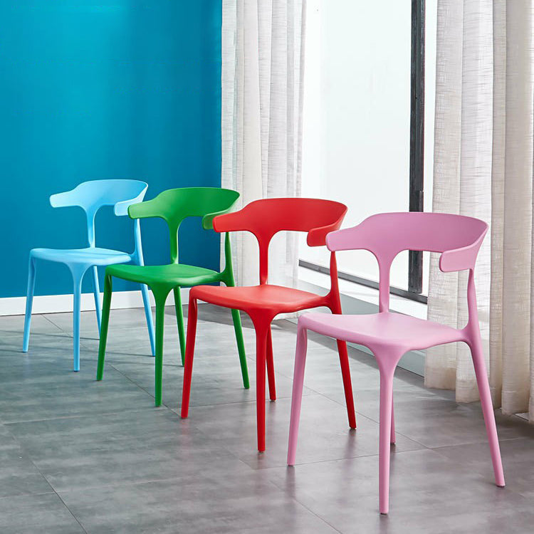 Glam Plastic Side Chair Matte Finish Open Back Dining Chair for Dinning Room Clearhalo ' kitchen&dining_furn' 'Dining Chairs' 'Dining Tables & Seating' 'dining_chair' 'furn' 'furn_dining_chair' 'Furniture' 'furniture_dining_chair' 'Kitchen & Dining Furniture' 'kitchen' 3541400